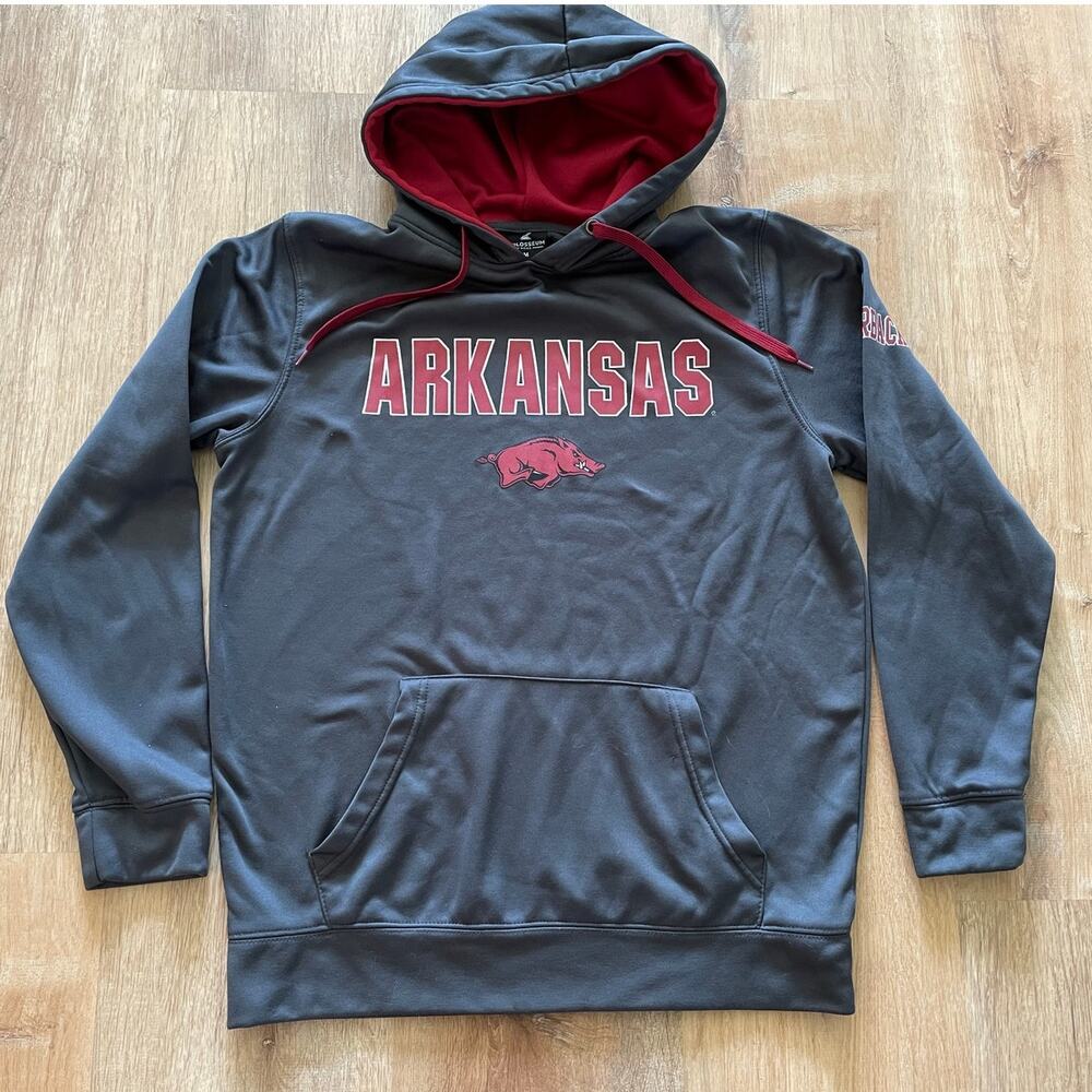 Arkansas Razorbacks Colosseum Brand Pullover Hoodie Gray/Red size M